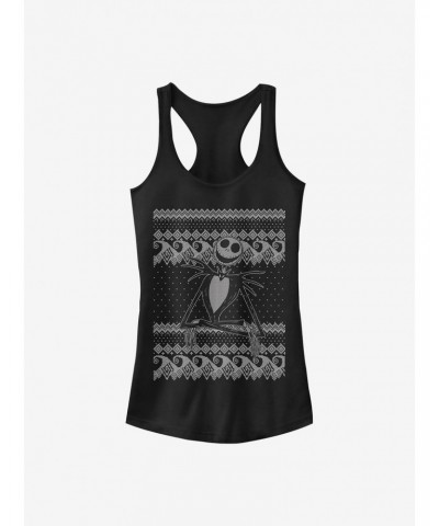 Disney The Nightmare Before Christmas Jack Intarsia Sweater Girls Tank $8.72 Tanks