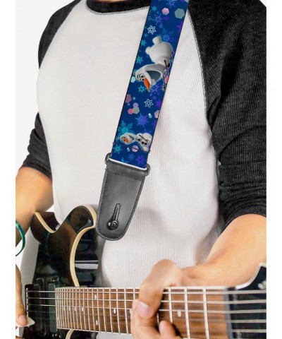 Disney Frozen Olaf Poses Snowflakes Blue Guitar Strap $11.70 Guitar Straps