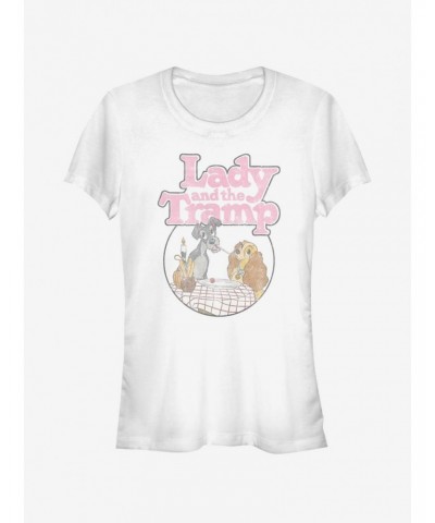 Disney Lady And The Tramp Cirlcle Logo Girls T-Shirt $7.97 T-Shirts