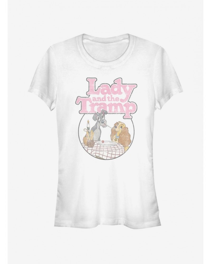 Disney Lady And The Tramp Cirlcle Logo Girls T-Shirt $7.97 T-Shirts