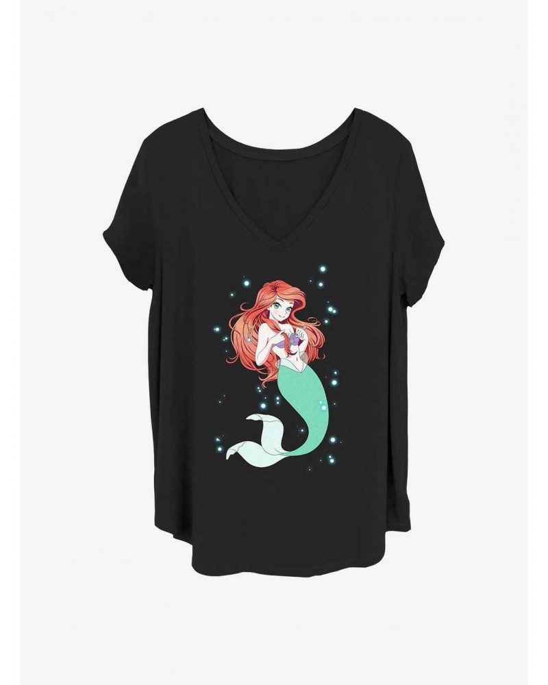 Disney The Little Mermaid Anime Ariel Girls T-Shirt Plus Size $10.98 T-Shirts