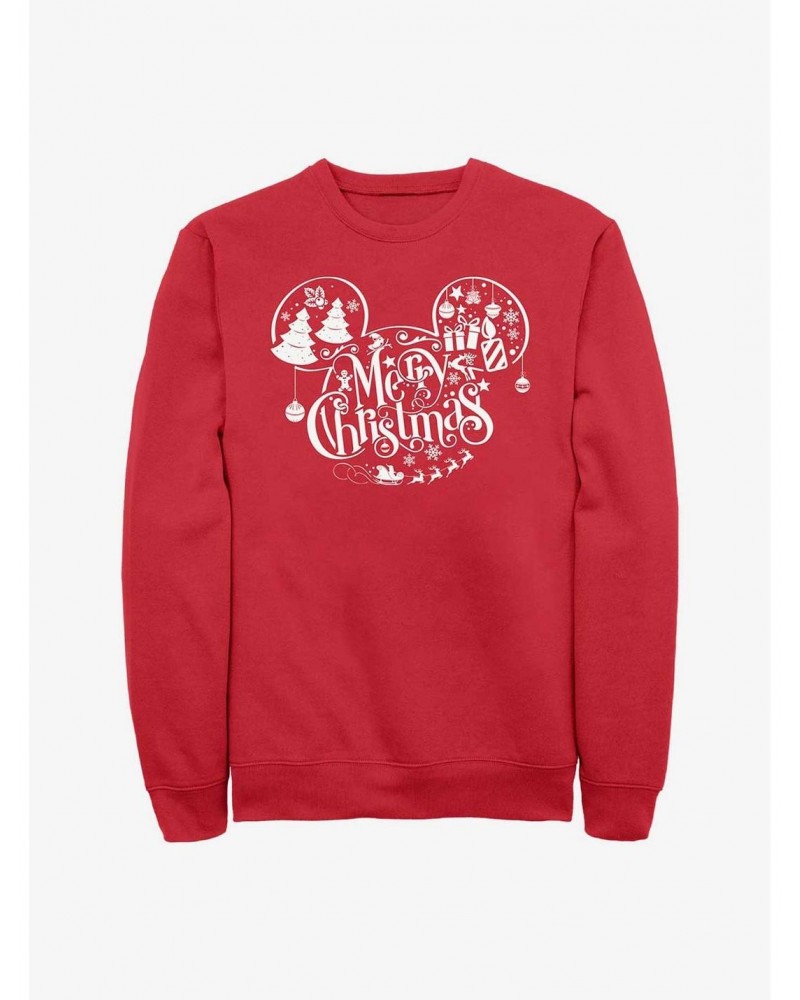 Disney Mickey Mouse Holiday Ears Crew Sweatshirt $15.87 Sweatshirts