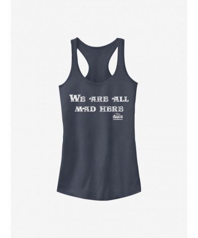 Disney Alice In Wonderland All Mad Here Girls Tank $7.72 Tanks