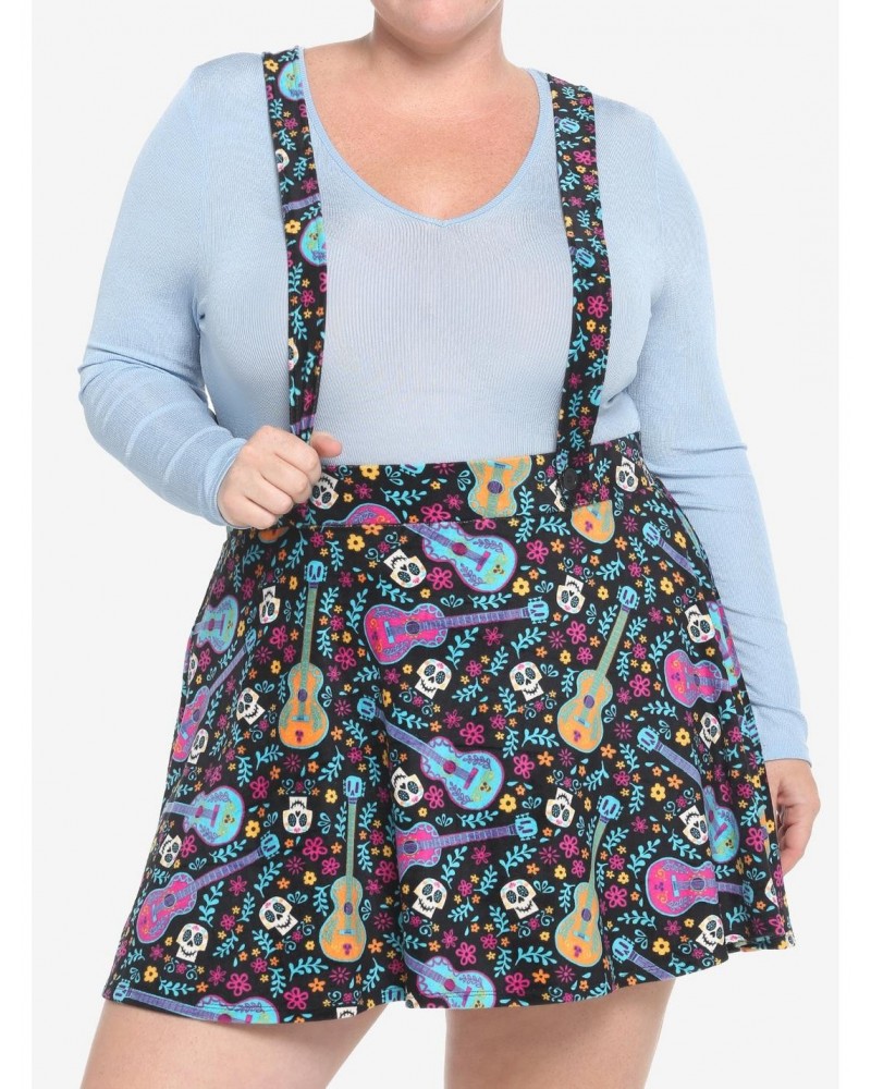 Disney Pixar Coco Sugar Skull & Guitar Velvet Suspender Skirt Plus Size $9.80 Skirts