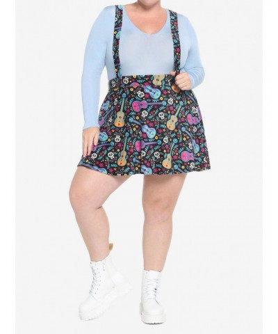 Disney Pixar Coco Sugar Skull & Guitar Velvet Suspender Skirt Plus Size $9.80 Skirts