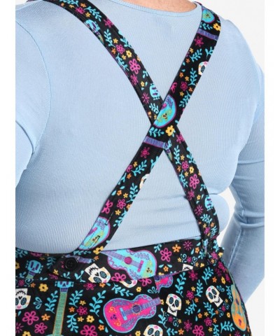 Disney Pixar Coco Sugar Skull & Guitar Velvet Suspender Skirt Plus Size $9.80 Skirts