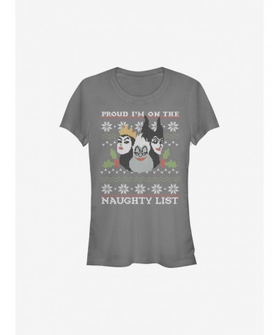 Disney Villains Naughty And Proud Holiday Girls T-Shirt $10.46 T-Shirts