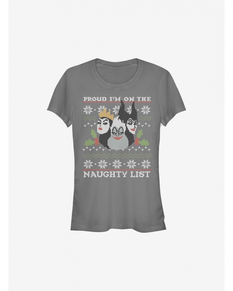 Disney Villains Naughty And Proud Holiday Girls T-Shirt $10.46 T-Shirts