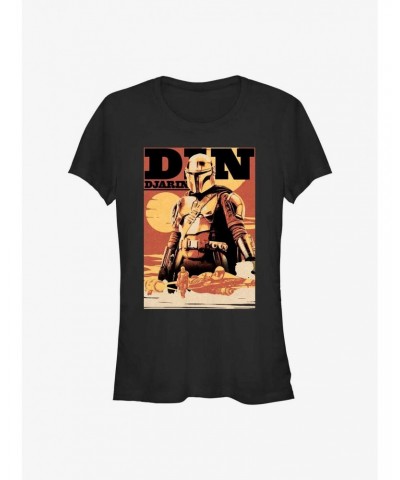 Star Wars The Book Of Boba Fett Din Djarin The Mandalorian Girls T-Shirt $12.45 T-Shirts