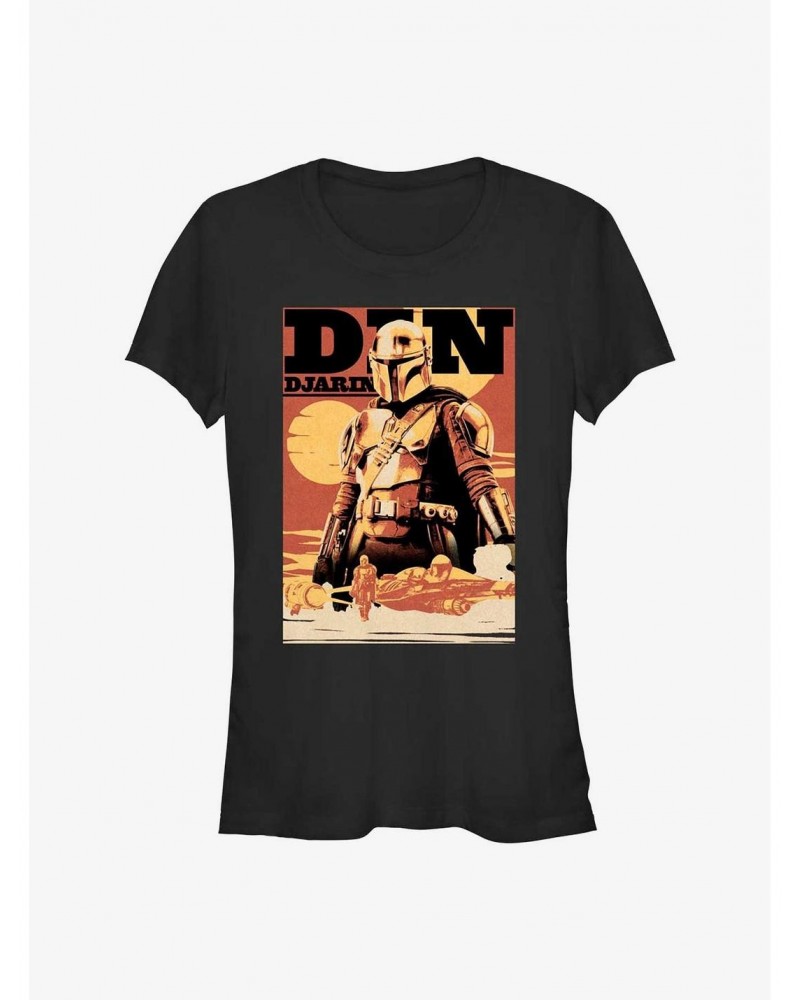 Star Wars The Book Of Boba Fett Din Djarin The Mandalorian Girls T-Shirt $12.45 T-Shirts