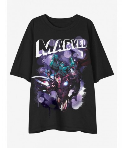 Marvel Avengers Group Boyfriend Fit Girls T-Shirt $9.96 T-Shirts