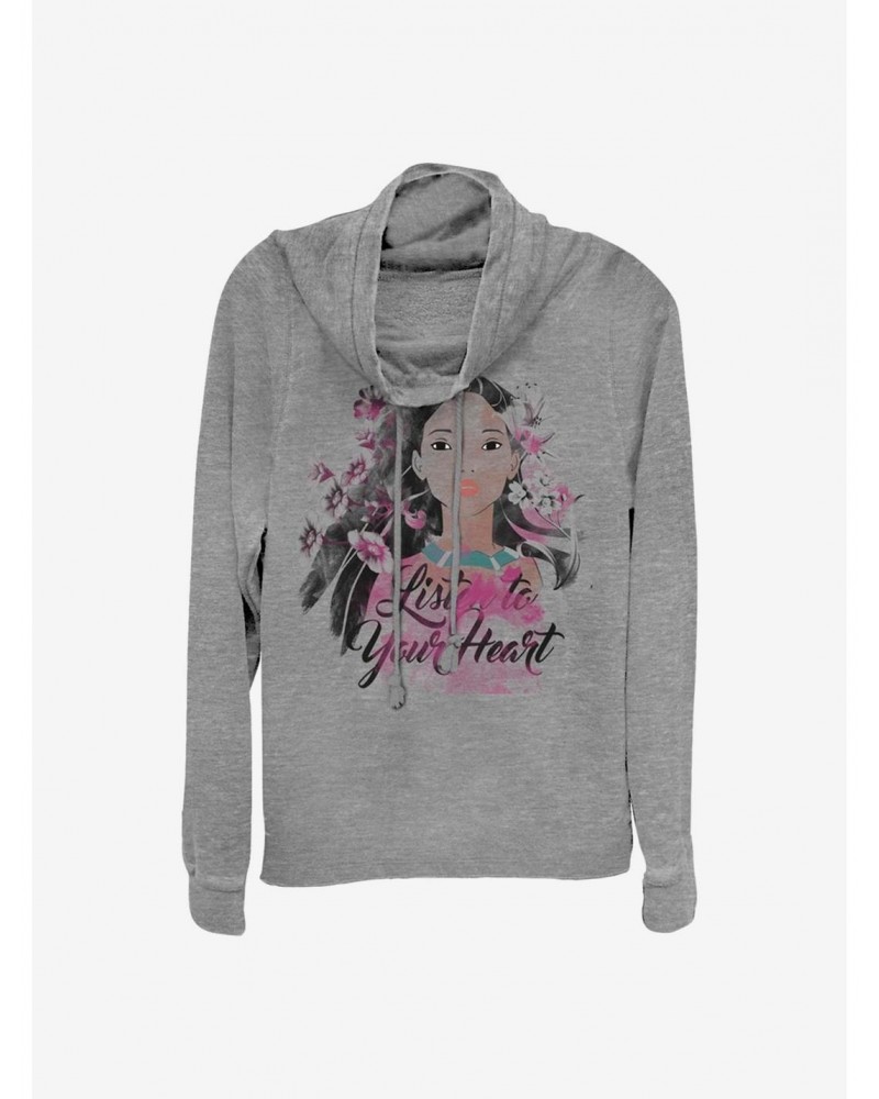 Disney Pocahontas Listen To Your Heart Cowlneck Long-Sleeve Girls Top $21.55 Tops