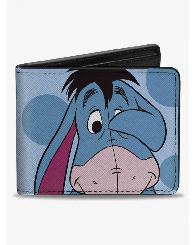 Disney Winnie The Pooh Eeyore Character Close Up Pose and Text Bifold Wallet $6.48 Wallets