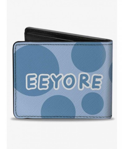 Disney Winnie The Pooh Eeyore Character Close Up Pose and Text Bifold Wallet $6.48 Wallets