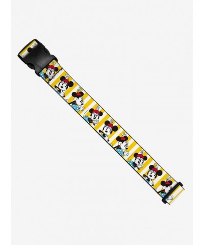 Disney Minnie Mouse Hat Poses Stripe Yellow White Luggage Strap $6.69 Luggage Strap