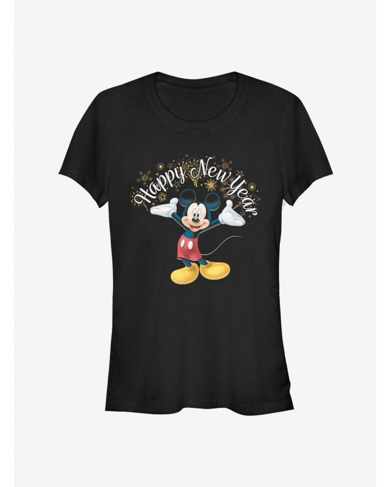 Disney Mickey Mouse Happy New Year Fireworks Classic Girls T-Shirt $12.45 T-Shirts