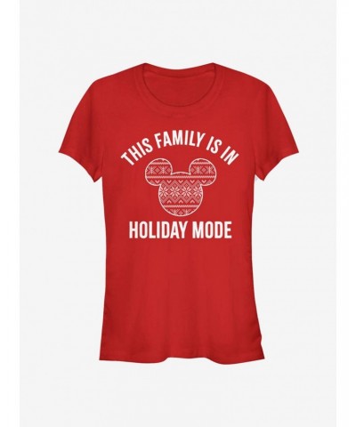 Disney Mickey Mouse The Family Is In Holiday Mode Classic Girls T-Shirt $10.71 T-Shirts