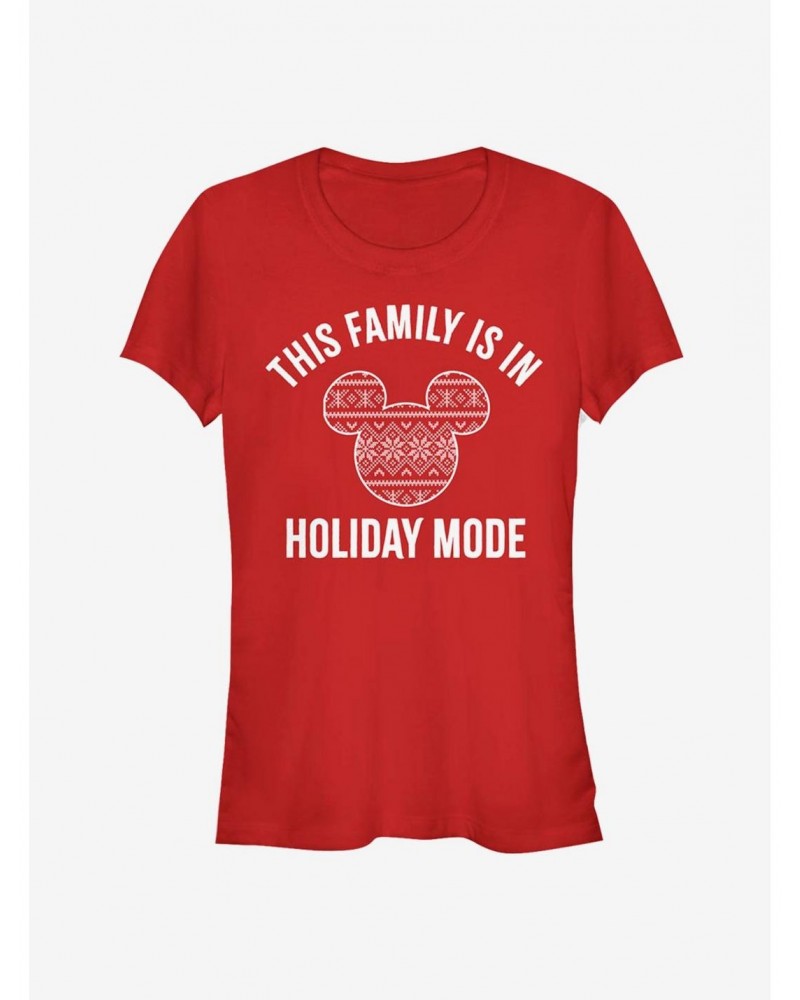 Disney Mickey Mouse The Family Is In Holiday Mode Classic Girls T-Shirt $10.71 T-Shirts