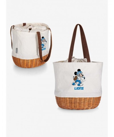 Disney Mickey Mouse NFL Detroit Lions Canvas Willow Basket Tote $19.47 Totes