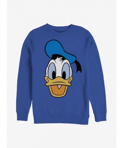 Disney Donald Duck Big Face Donald Crew Sweatshirt $14.39 Sweatshirts