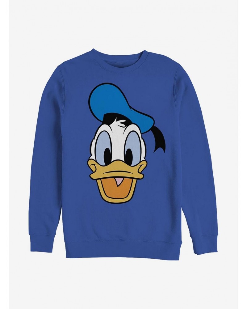 Disney Donald Duck Big Face Donald Crew Sweatshirt $14.39 Sweatshirts