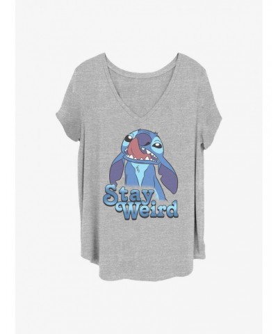 Disney Lilo & Stitch Stay Weird Girls T-Shirt Plus Size $14.16 T-Shirts