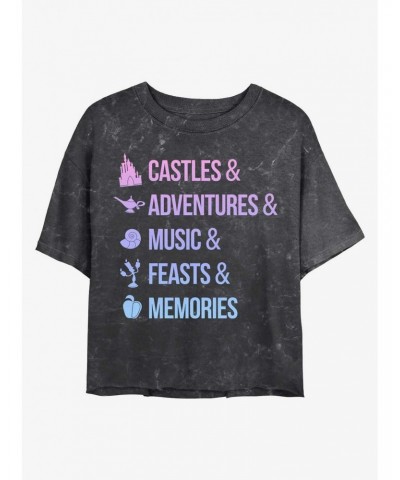 Disney Princesses Just Disney Things Mineral Wash Crop Girls T-Shirt $13.29 T-Shirts