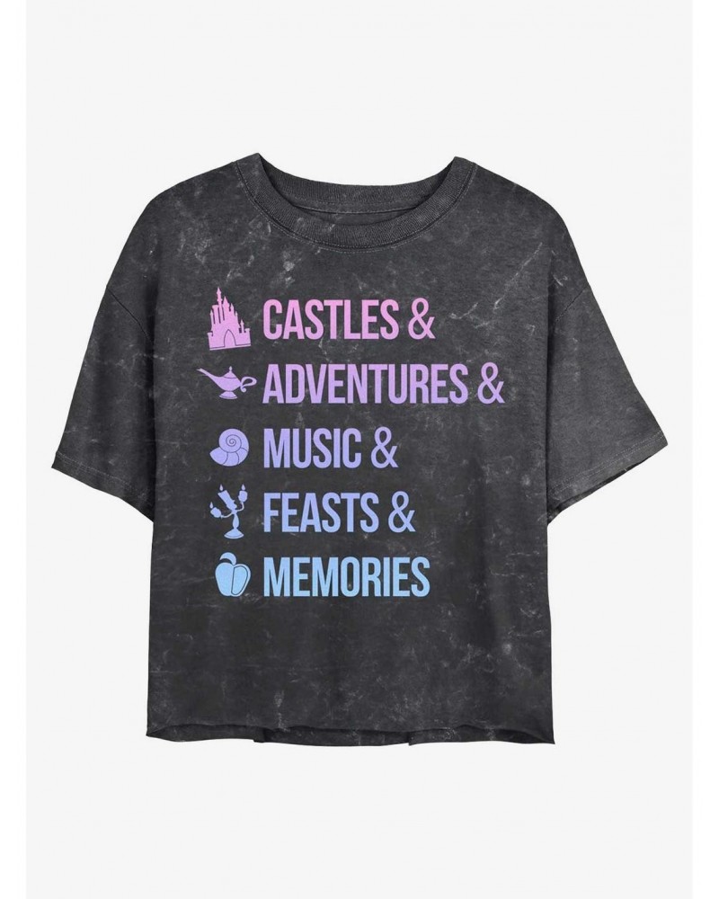 Disney Princesses Just Disney Things Mineral Wash Crop Girls T-Shirt $13.29 T-Shirts