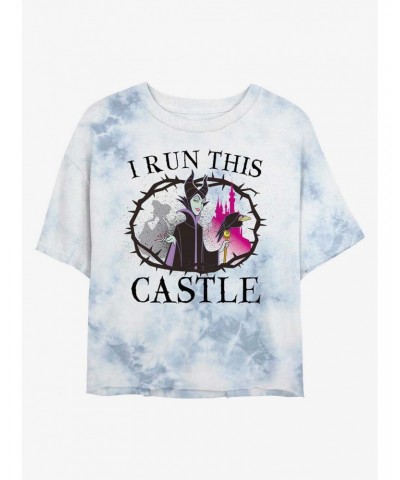 Disney Villains I Run This Castle Maleficent Tie-Dye Girls Crop T-Shirt $9.83 T-Shirts