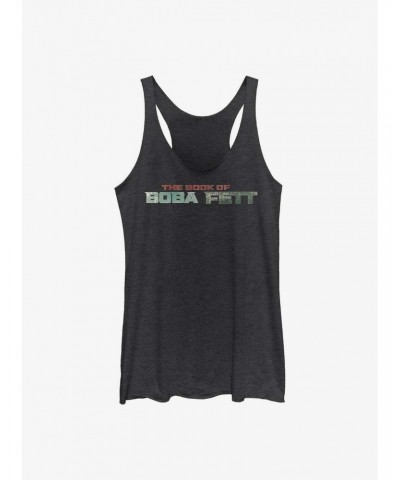 Star Wars The Book Of Boba Fett Boba Fett Text Logo Girls Tank Top $13.01 Tops