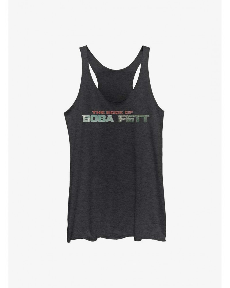 Star Wars The Book Of Boba Fett Boba Fett Text Logo Girls Tank Top $13.01 Tops