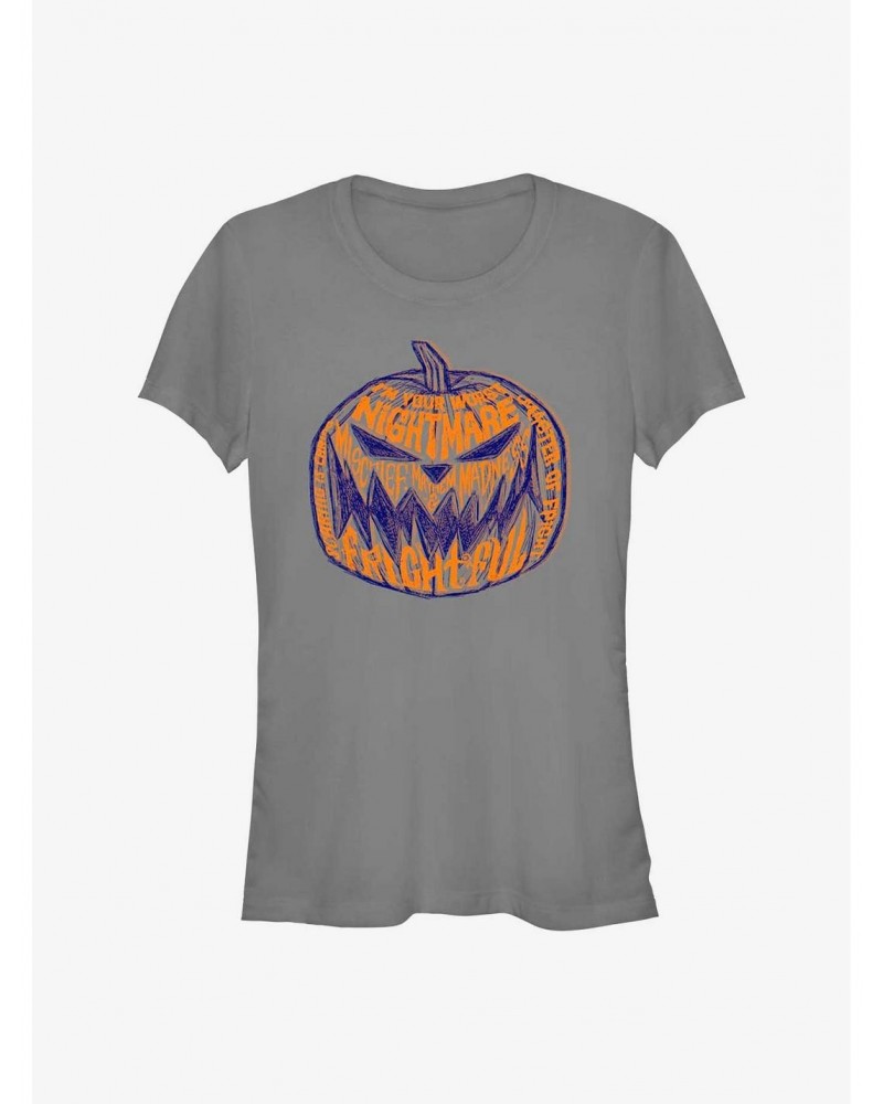 Disney The Nightmare Before Christmas Pumpkin Lettering Girls T-Shirt $11.95 T-Shirts