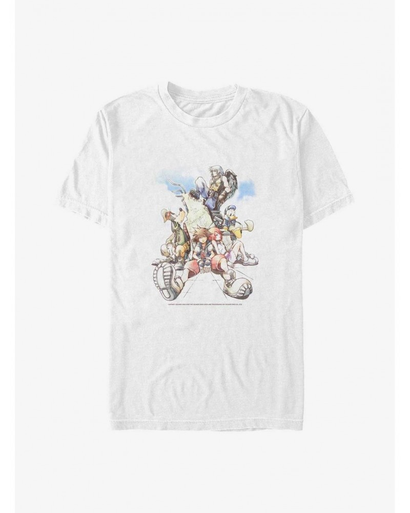 Disney Kingdom Hearts Group In The Clouds Big & Tall T-Shirt $13.16 T-Shirts