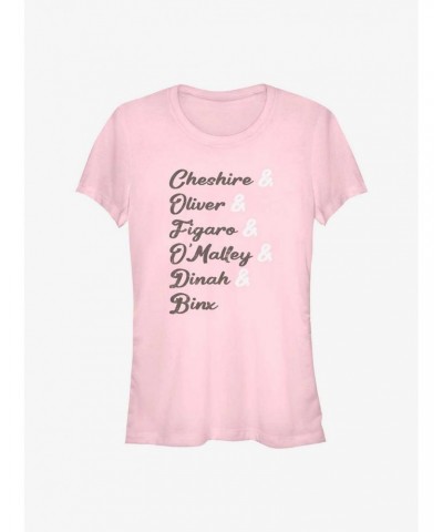 Disney Channel Cheshire, Oliver, Figaro, O'Malley, Dinah, Binx Girls T-Shirt $9.96 T-Shirts