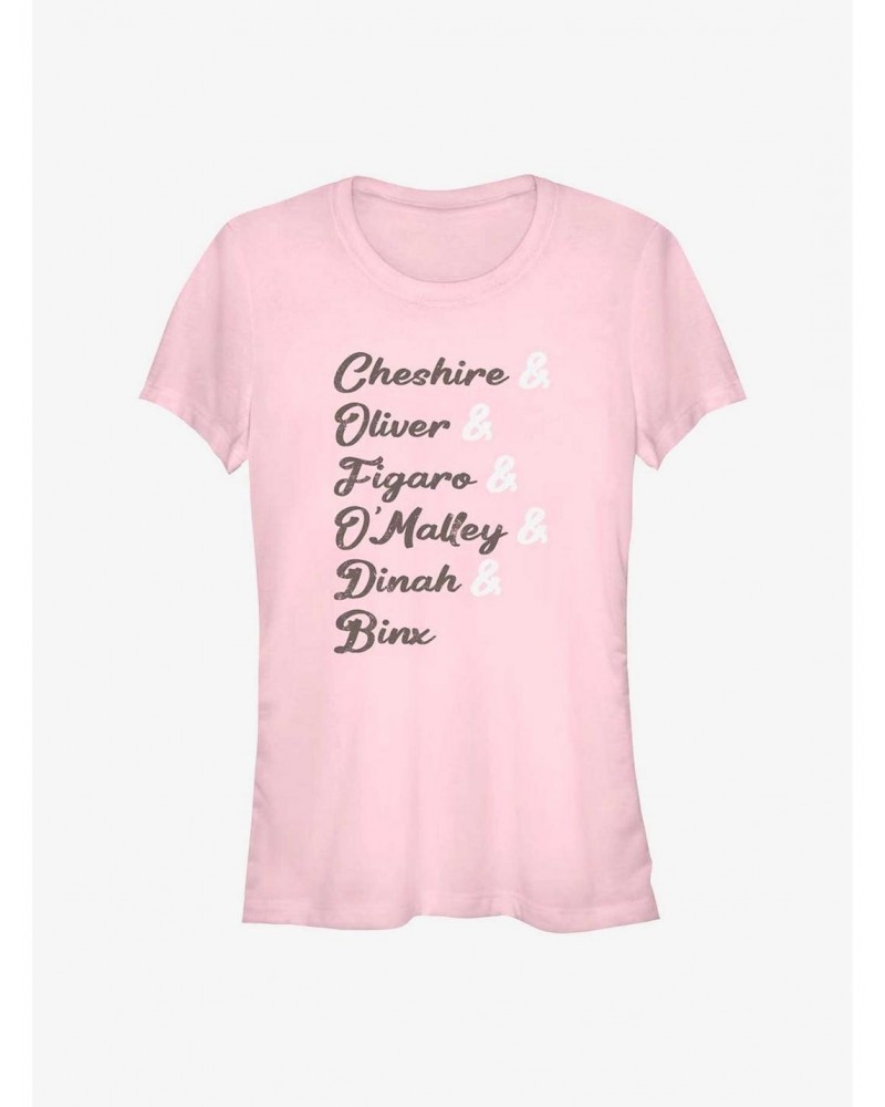 Disney Channel Cheshire, Oliver, Figaro, O'Malley, Dinah, Binx Girls T-Shirt $9.96 T-Shirts