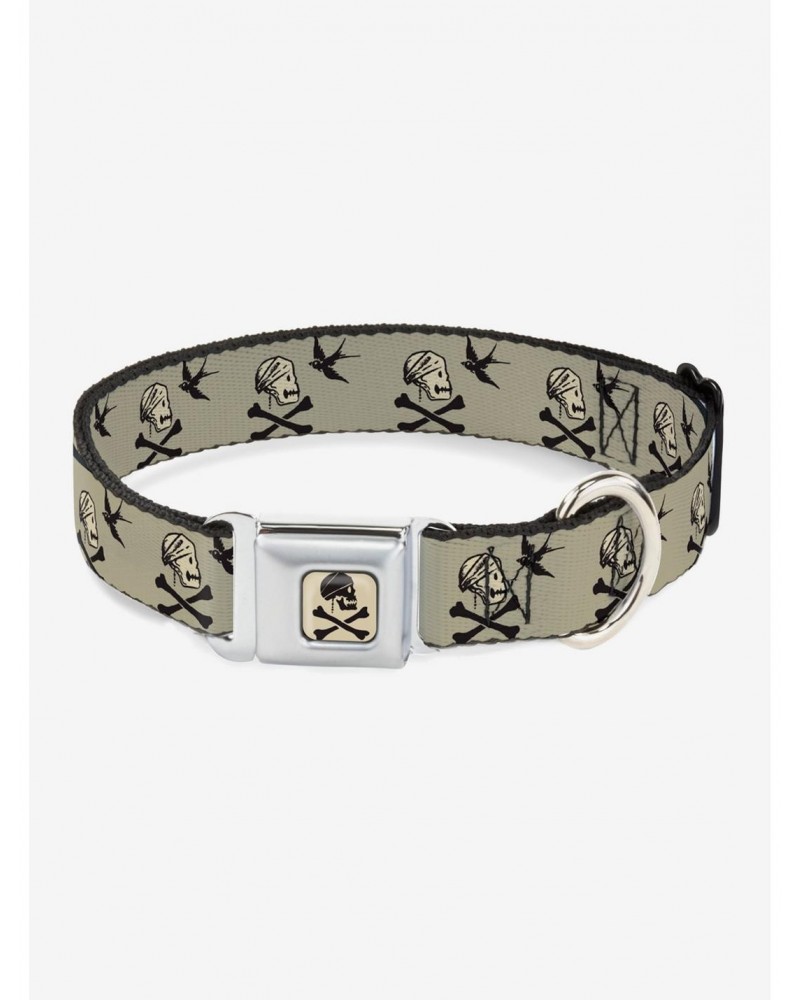 Disney Pirates Of The Caribbean Jack Sparrows Flag Seatbelt Buckle Dog Collar $10.96 Pet Collars