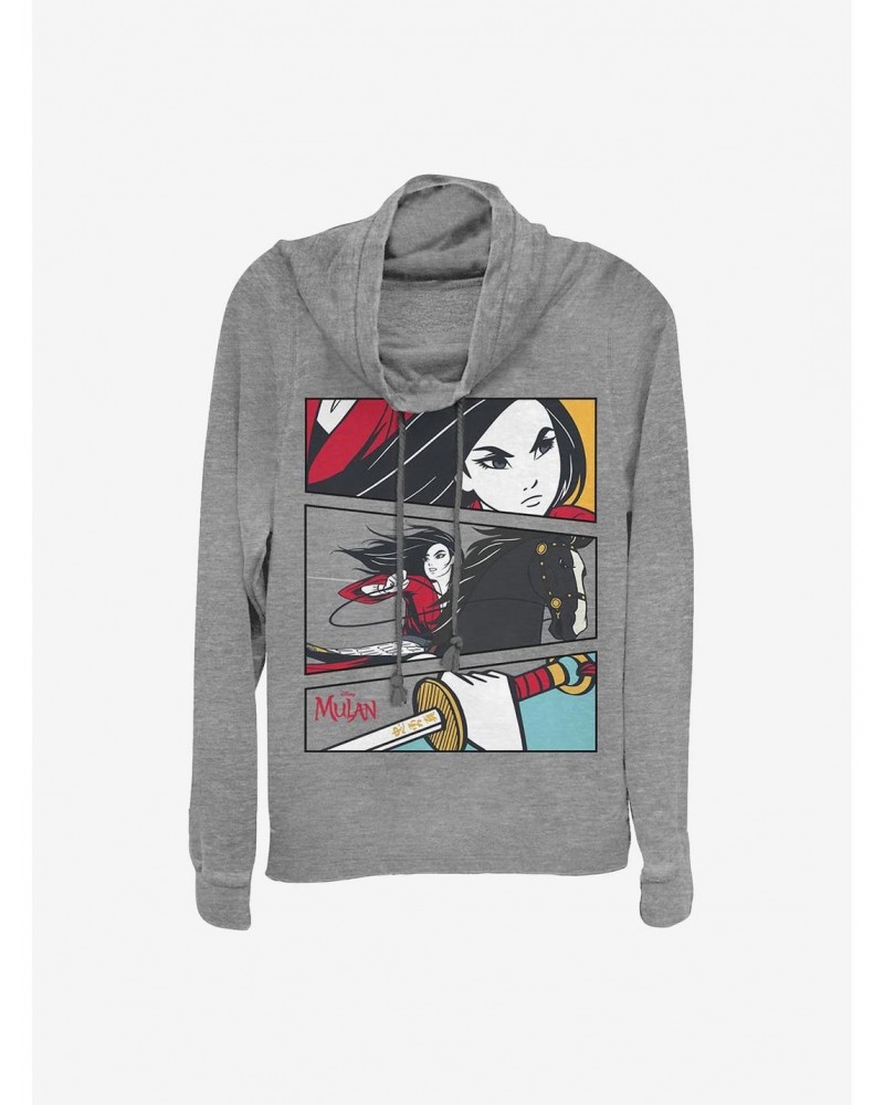 Disney Mulan Action Panels Cowlneck Long-Sleeve Girls Top $21.55 Tops