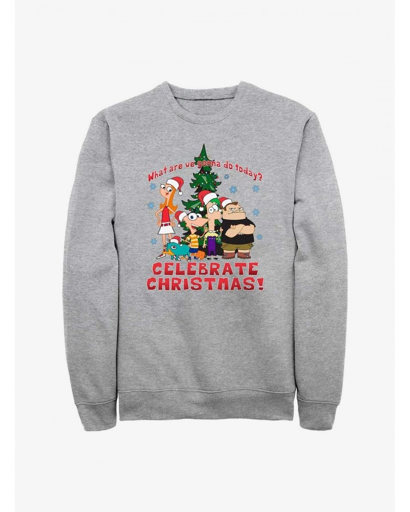 Disney Phineas And Ferb Christmas Crew Sweatshirt $14.02 Sweatshirts