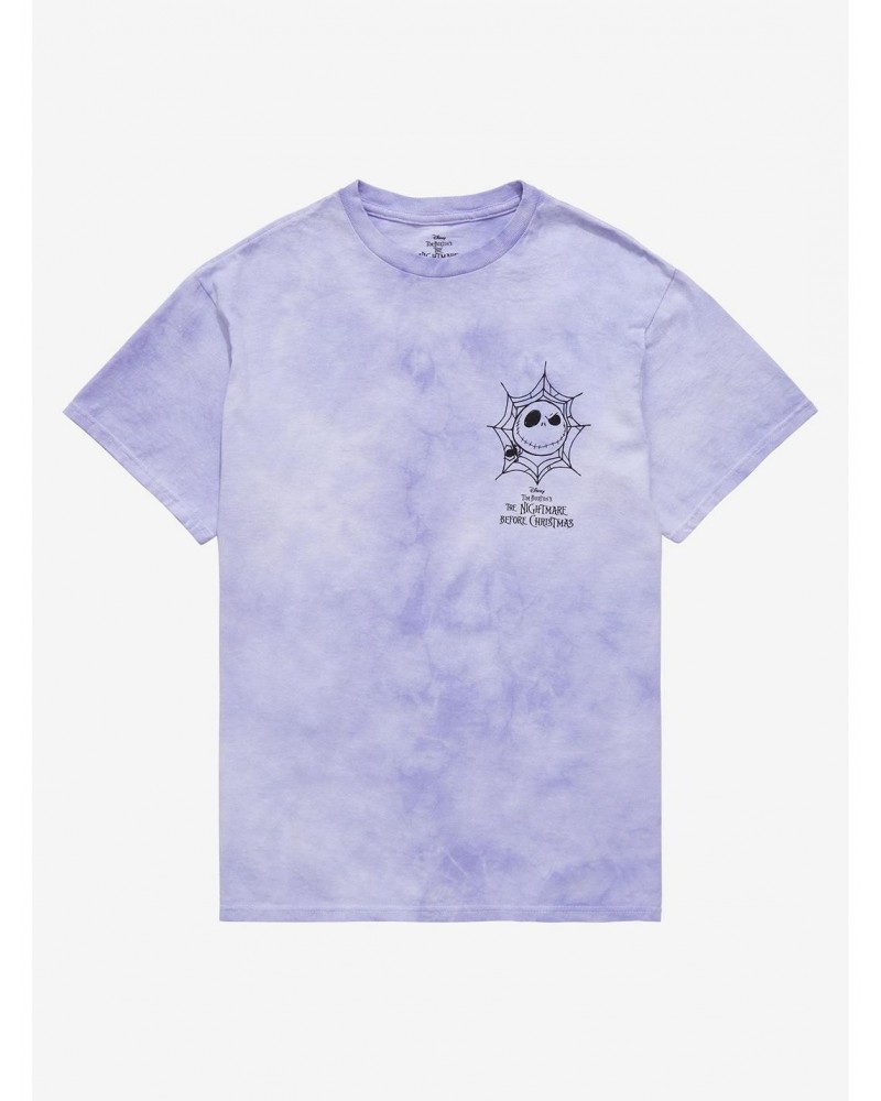 The Nightmare Before Christmas Jack Skellington Web Purple Tie-Dye T-Shirt $12.50 T-Shirts