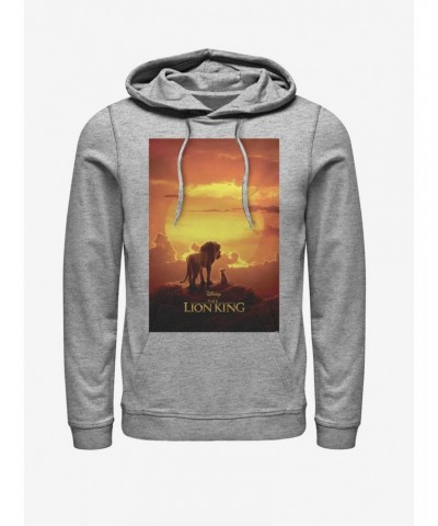 Disney The Lion King 2019 Pride Rock Poster Heathered Hoodie $18.86 Hoodies