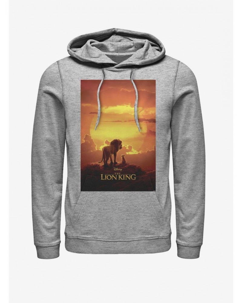 Disney The Lion King 2019 Pride Rock Poster Heathered Hoodie $18.86 Hoodies