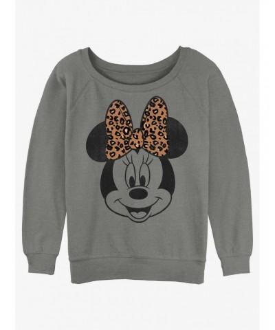 Disney Minnie Mouse Leopard Bow Girls Slouchy Sweatshirt $12.18 Sweatshirts