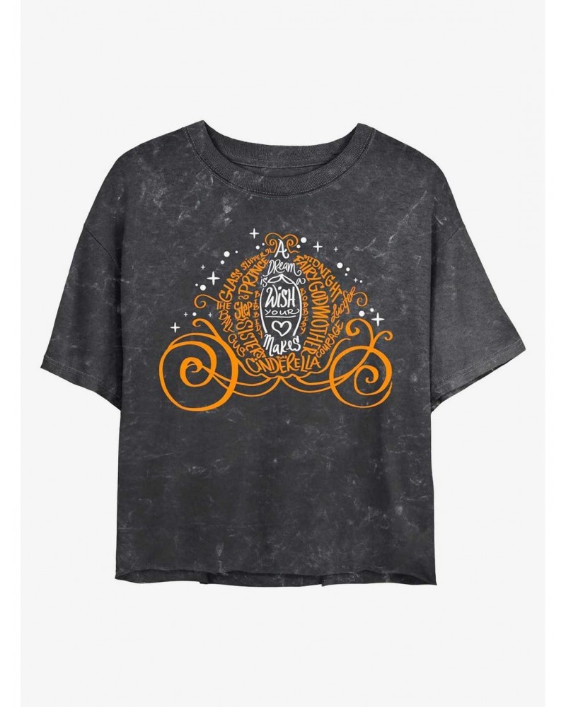 Disney Cinderella Pumpkin Carriage Mineral Wash Crop Girls T-Shirt $10.98 T-Shirts