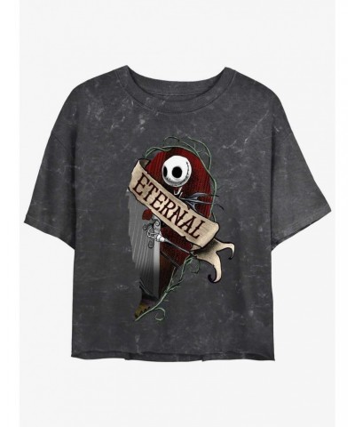 Disney The Nightmare Before Christmas Jack Eternally Mineral Wash Girls Crop T-Shirt $12.43 T-Shirts