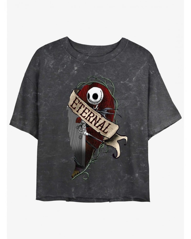 Disney The Nightmare Before Christmas Jack Eternally Mineral Wash Girls Crop T-Shirt $12.43 T-Shirts