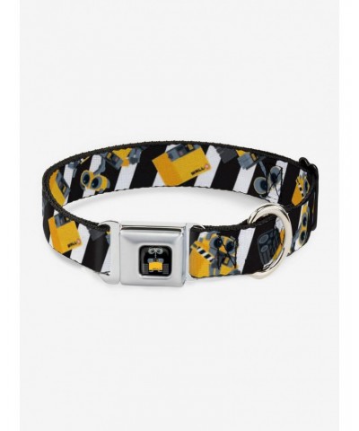 Disney Pixar Wall-E Stripe Black White Seatbelt Dog Collar $9.62 Pet Collars