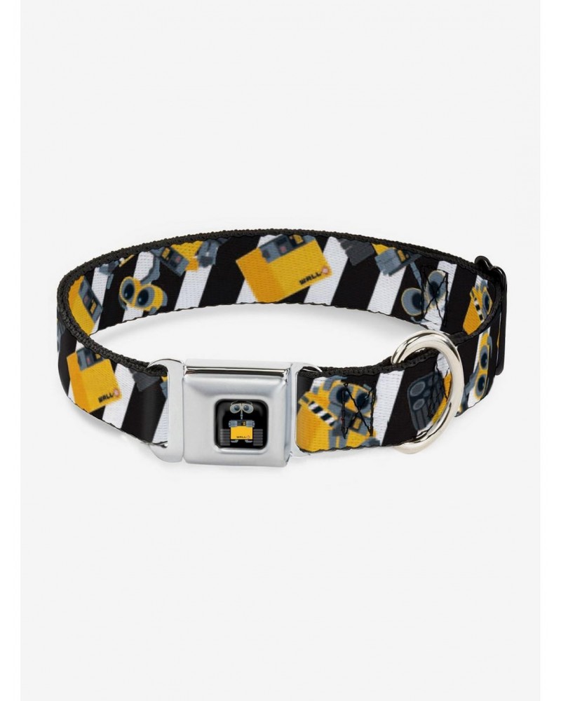 Disney Pixar Wall-E Stripe Black White Seatbelt Dog Collar $9.62 Pet Collars