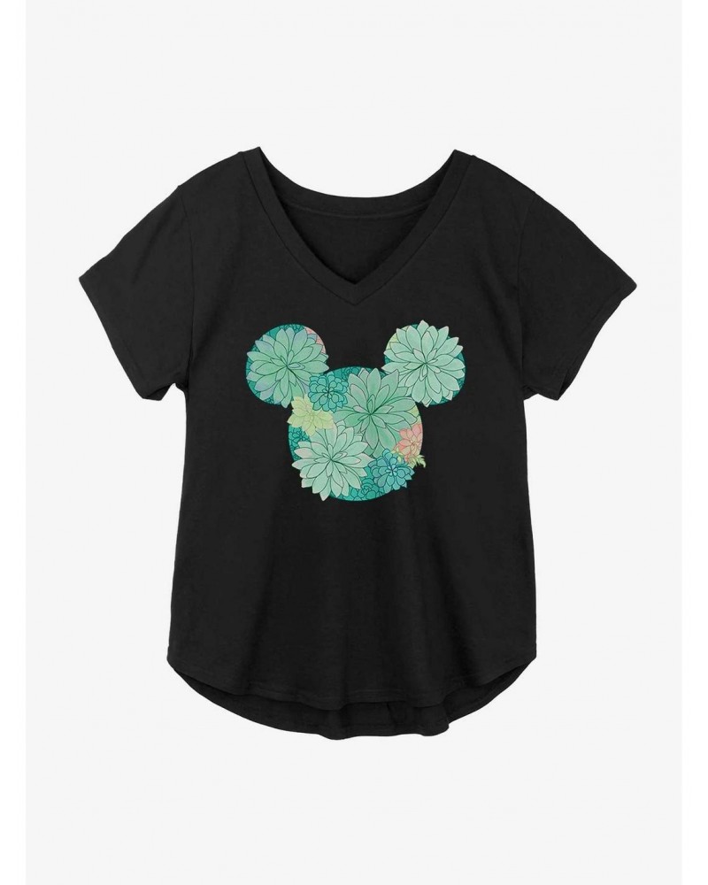 Disney Mickey Mouse Succulents Girls Plus Size T-Shirt $10.40 T-Shirts