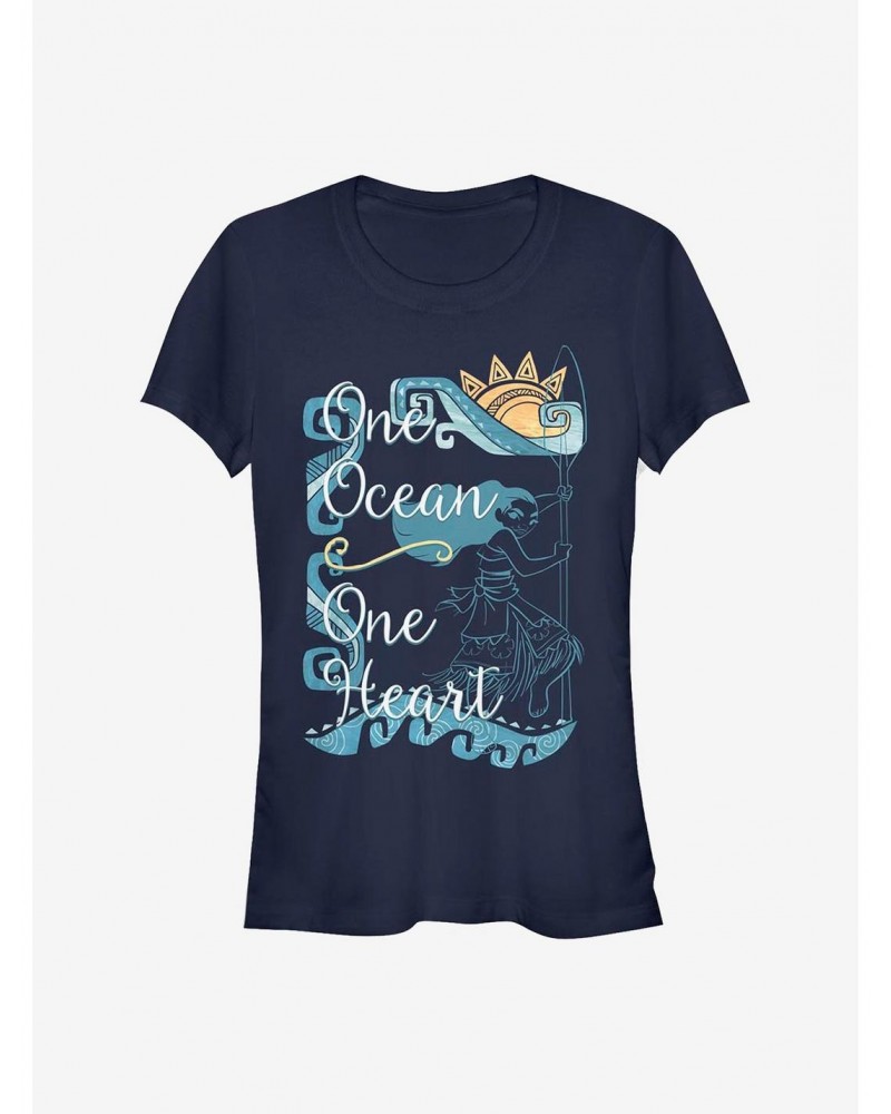 Disney Moana One Ocean One Heart Girls T-Shirt $12.45 T-Shirts