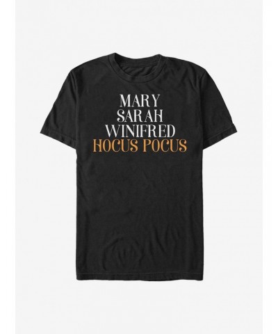 Disney Hocus Pocus Name Stack T-Shirt $9.32 T-Shirts